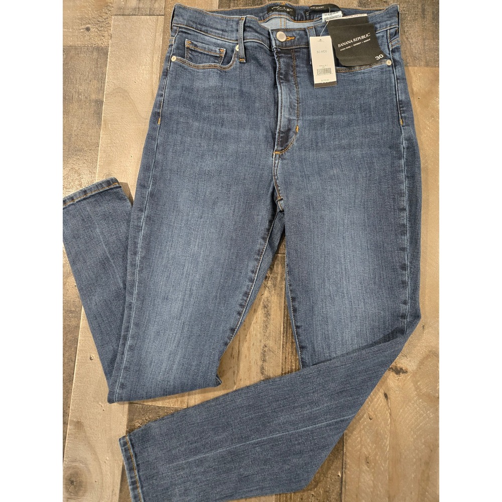Banana Republic Jeans NWT Womens 30 High Rise Skinny Ankle Indigo Blue Denim